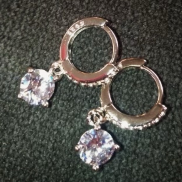 925 Silver Zircon Diamond Earrings - Picture 14 of 16